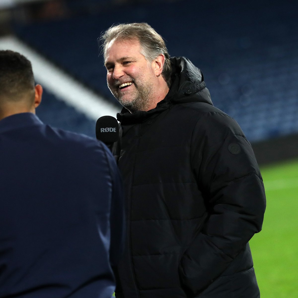 WBA's tweet photo. Albion on the pitch, Albion on the mic. 💙🤍

Happy birthday, AJ! 😎 https://t.co/ejiKy5jkFC