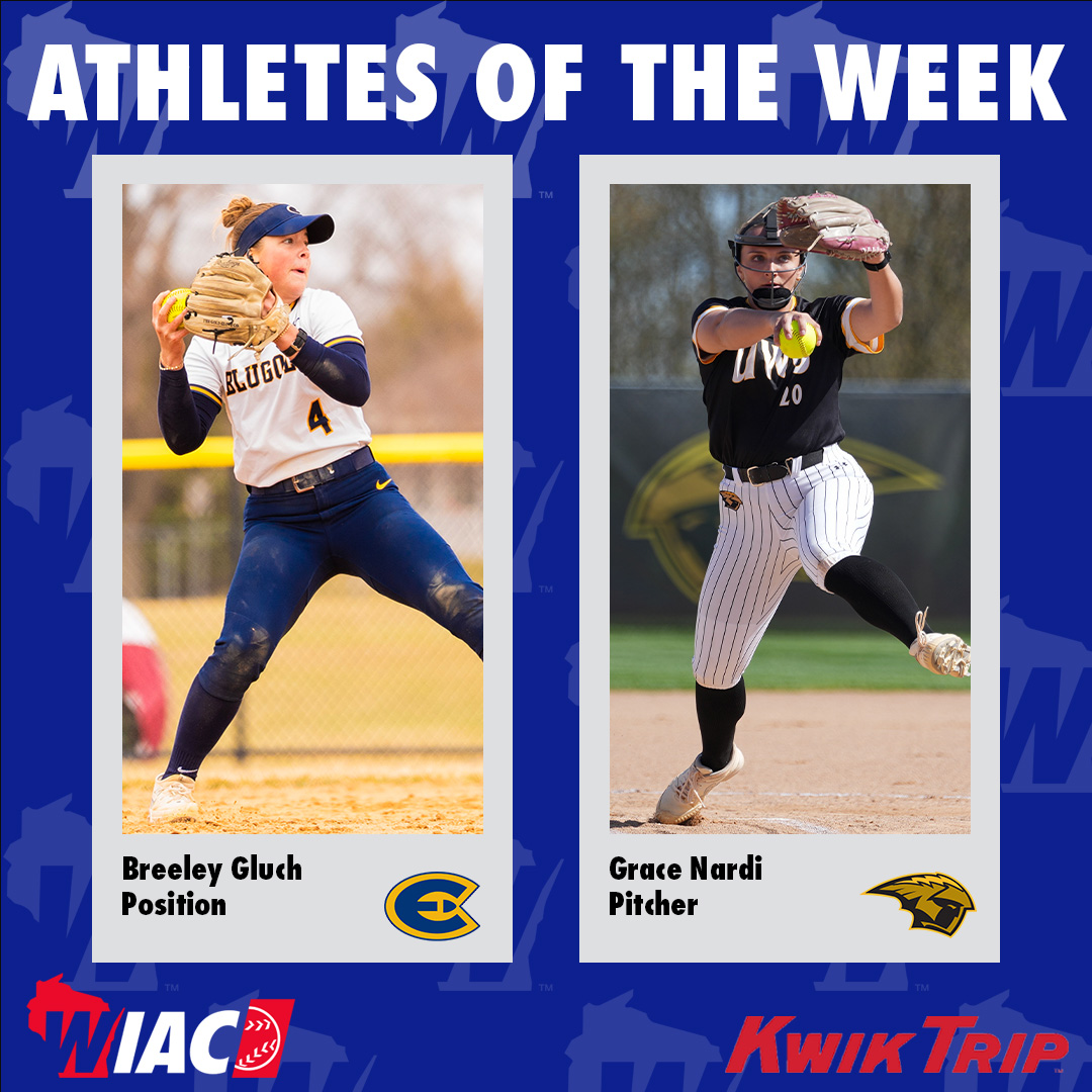 wiacsports's tweet image. #WIACSB | @UWECblugolds Gluch and @UWOshkoshTitans Nardi Selected Kwik Trip Athletes of the Week: bit.ly/42z9kk1

#ExcellenceInAction
#d3sb