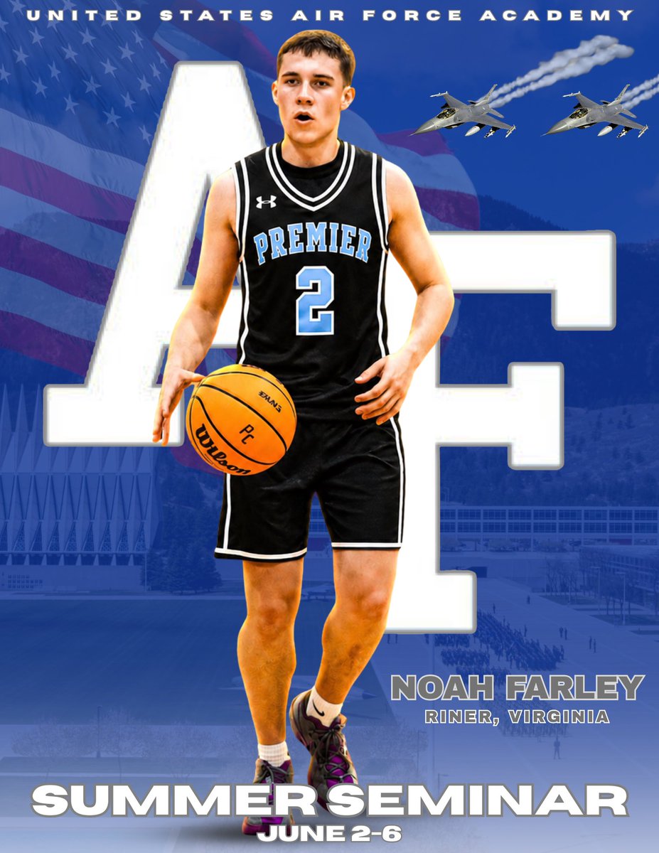 noahsgot2's tweet photo. I am excited to be accepted to the @af_academy Summer Seminar first session leadership program June 2-6th.  I look forward to visiting the academy and meeting the coaches. @AF_MBB

@CoachStitzel @Petty_Inc https://t.co/8FFclvszJE