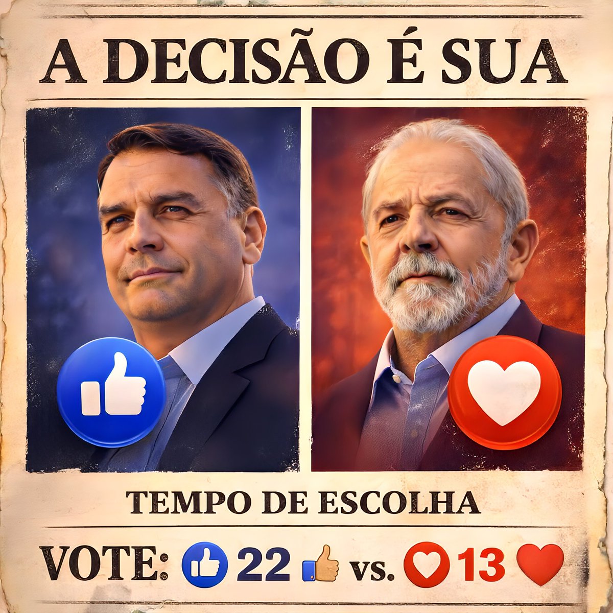 🚨ENQUETE: Digite 22 ou 13 nos comentários agora!