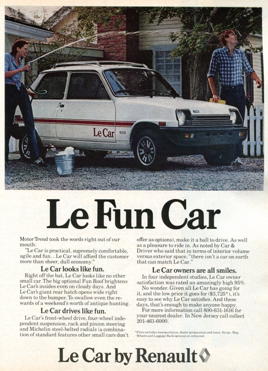 Retromania4ever's tweet image. 🟦⬜🟥 1978 #Renault Le Car #Advertising #Playboy December 1978
