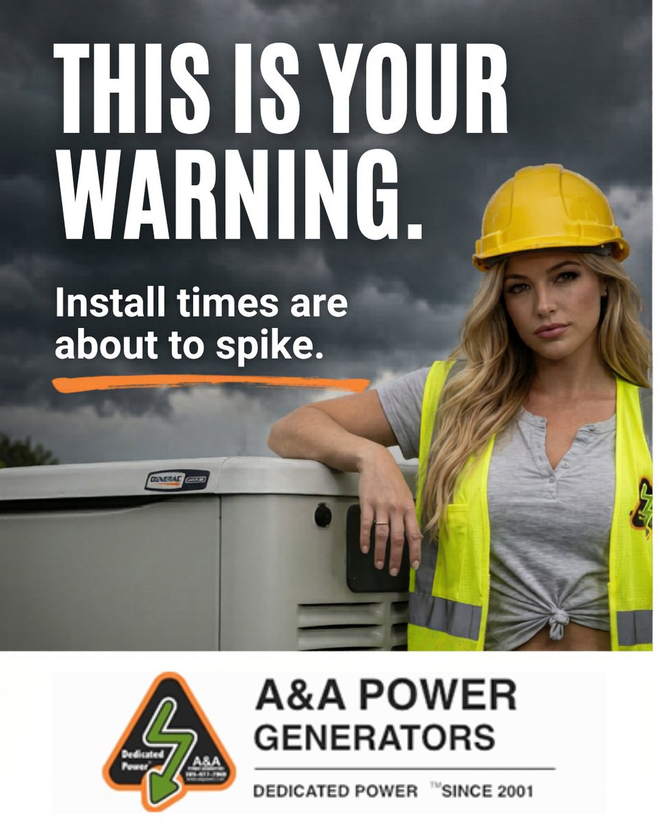 aapowergen's tweet image. This is your warning.

Right now, you have time.

Soon? Everyone will be rushing to order for install—and waiting.

Don’t get stuck in that line.

📞 (305) 634-1511
🌐 aapower.com 

#ActNow #StormPrep #GeneratorInstall #HurricaneSeason #AAPower #BeReady #FloridaHomes
