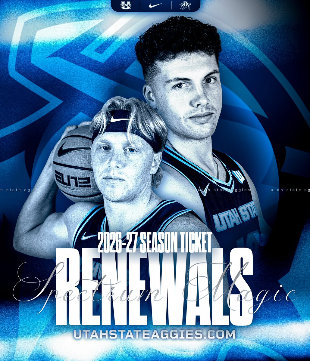 𝙍𝙪𝙣 𝙞𝙩 𝘽𝘼𝘾𝙆 🤘

2026-27 <a href="/USUBasketball/">USU Men's Hoops</a> season ticket renewals are now available! 

➡️ usuaggies.info/4t5ZIYN

#ShowMe x #SpectrumMagic