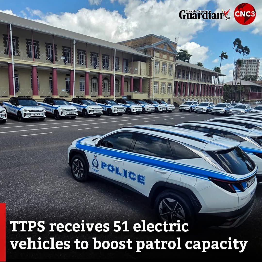 wcchen's tweet image. #TrinidadandTobago Police Service (TTPS) acquires 51 electric patrol cars. Significant initiative. Rollout of electric vehicles (EVs) and renewable electricity generation critical for #Caribbean energy independence and environmental sustainability. Lessons for #Jamaica.