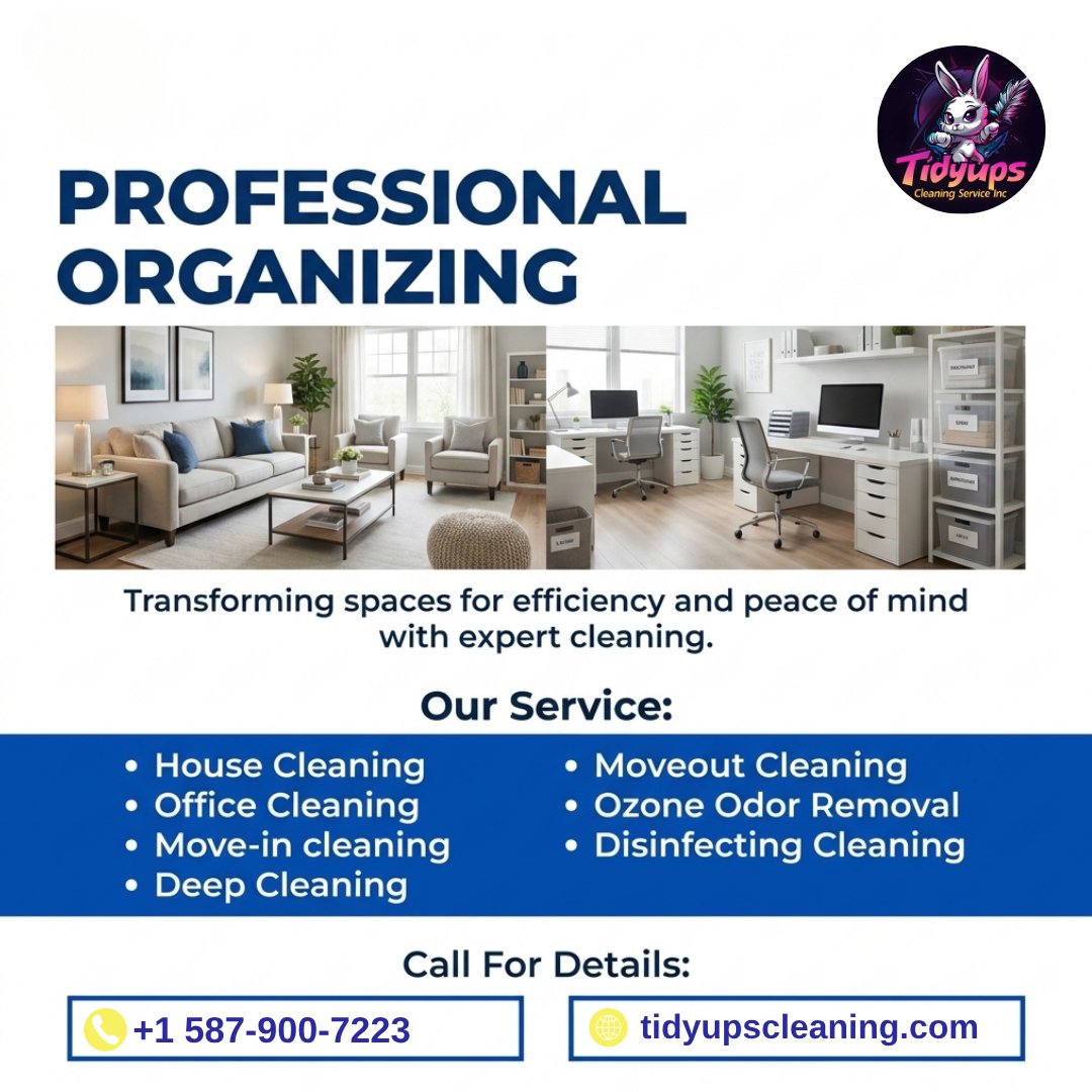 TidyUps2022's tweet image. 🧺✨ Professional Organizing for a Clutter-Free &amp;amp; Functional Space 🏡

ook your professional organizing service today 👇
🔗 tidyupscleaning.com

#ProfessionalOrganizing #HomeOrganization #DeclutterYourLife #OrganizedHome #ClutterFree #OrganizingService #TidyHome