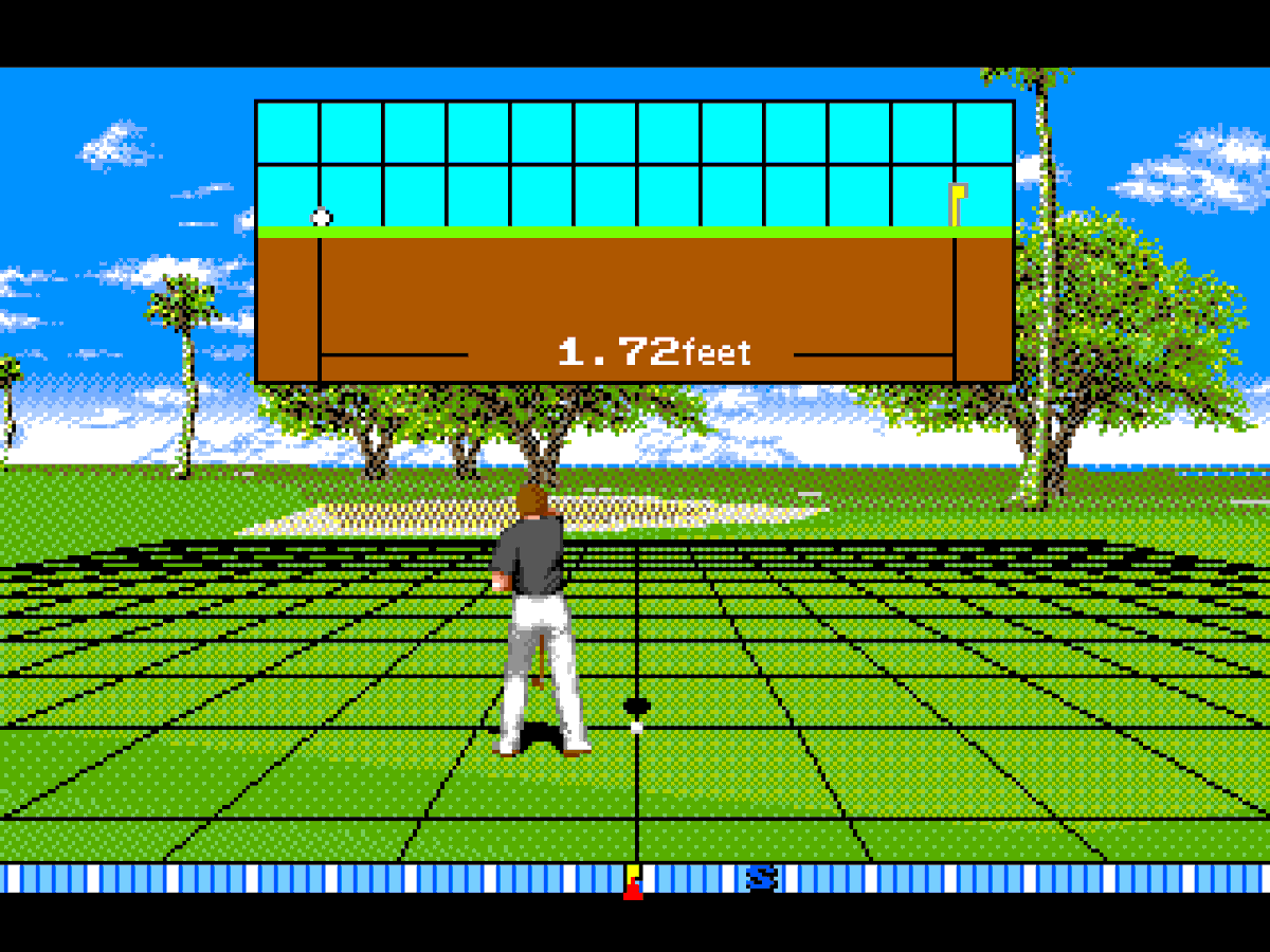 gingerbeardman's tweet image. How to check my terrain modifier is working correctly? Flatten the whole course, of course. 🫓👌🗿

#romhack #sega #megadrive #genesis #tesoft #new3dgolfsimulation #golf #flatearth