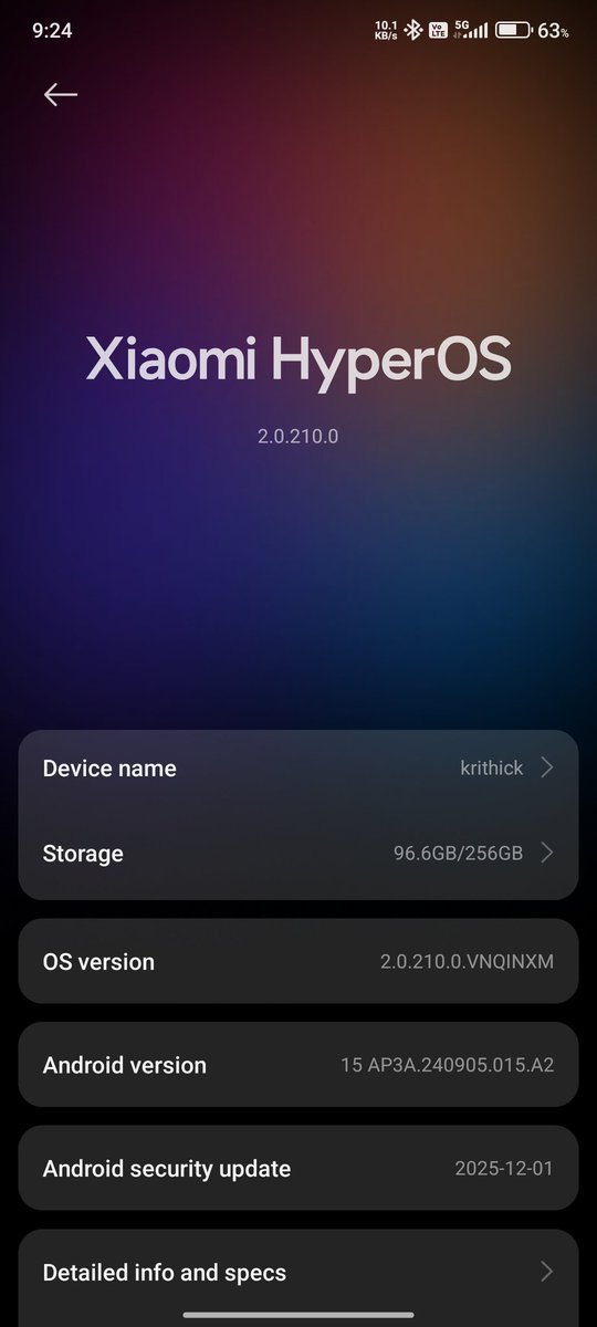 Krithick1304's tweet photo. I still have not received my hyper Os 3 update and there was no updates from starting of this year . My friend's phone is redmi 12 but he received it 1 month before.
I am currently using Redmi note 13 
@Siva_Bharani https://t.co/FvmJkkIC9j