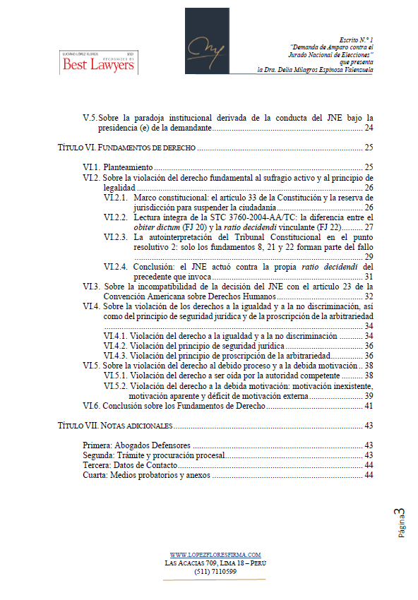 #UltimoMinuto #Atencion #OjoAlDato
<a href="/deliadecanacal/">Delia Espinoza Decana CAL 2026-27</a> , bajo el patrocinio de la firma legal que lidero, acaba de interponer una demanda de amparo contra el <a href="/JNE_Peru/">JNE Perú</a> por el impedimento arbitrario e inconstitucional de privarla de su derecho a elegir (votar).
La inconstitucional