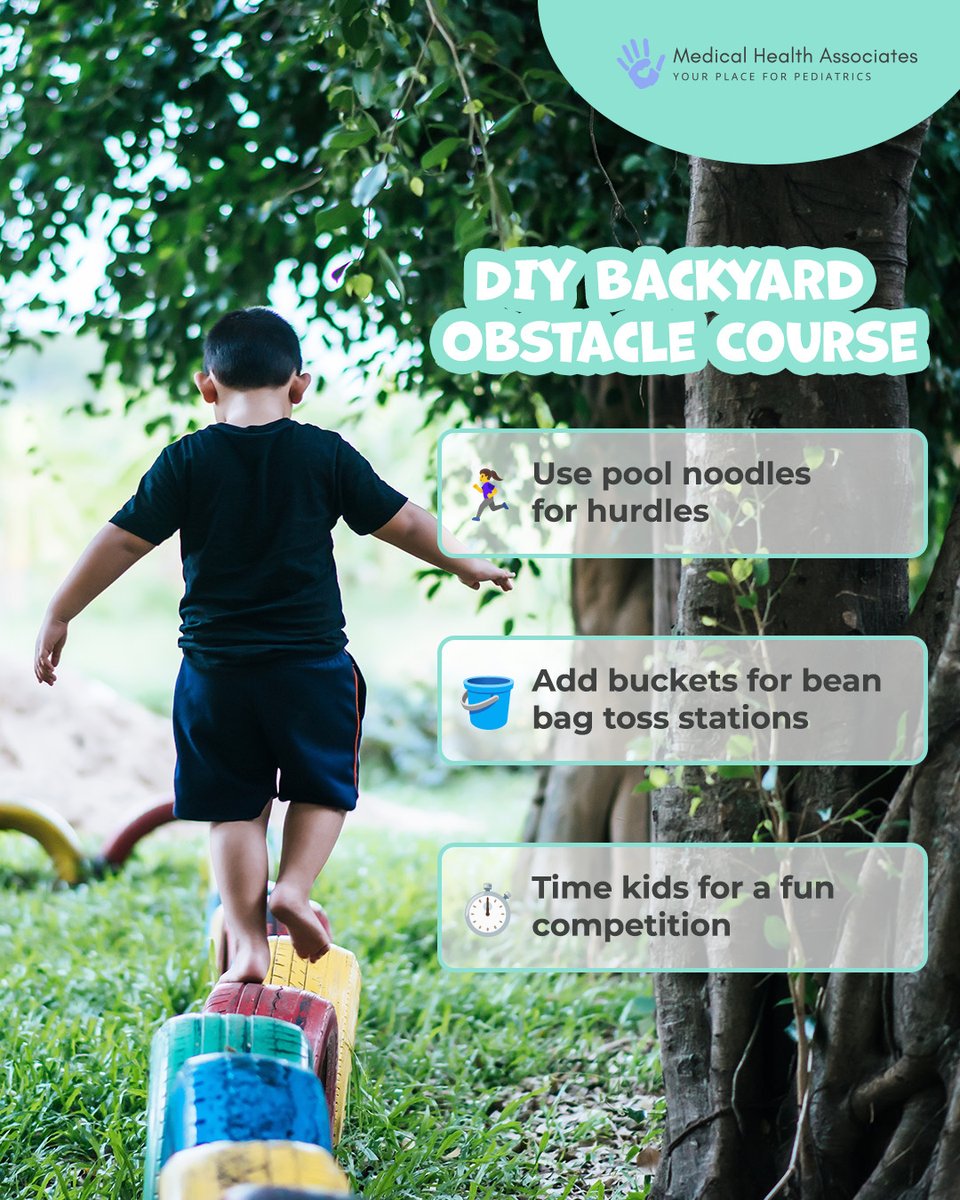 WMLPeds's tweet image. 🏃 A backyard obstacle course is fun and builds strength, coordination, and problem-solving skills—all while keeping kids active outdoors. 🌟
#OutdoorPlay #ActiveKids #ChildDevelopment #FamilyFun