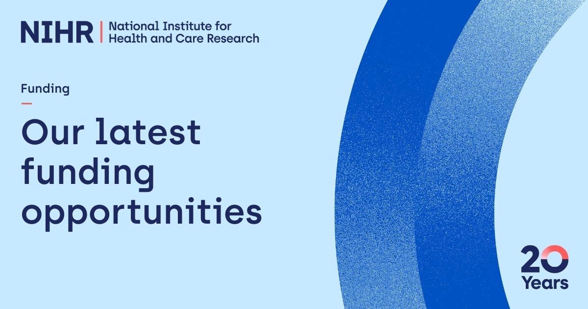 NIHRresearch's tweet photo. New research and development opportunities have launched in the last week!

Find them in the thread below, or search for your next opportunity here:
https://t.co/zVxUTNuJtY https://t.co/YcGRq3FlCW