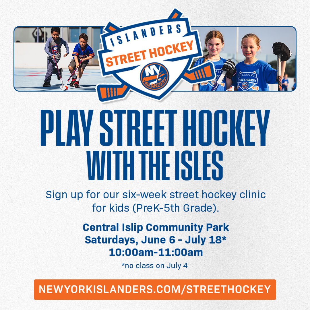 NYIslanders's tweet image. The #Isles Street Hockey Program in the Town of Islip starts this summer!

Register now: bit.ly/49209Mz