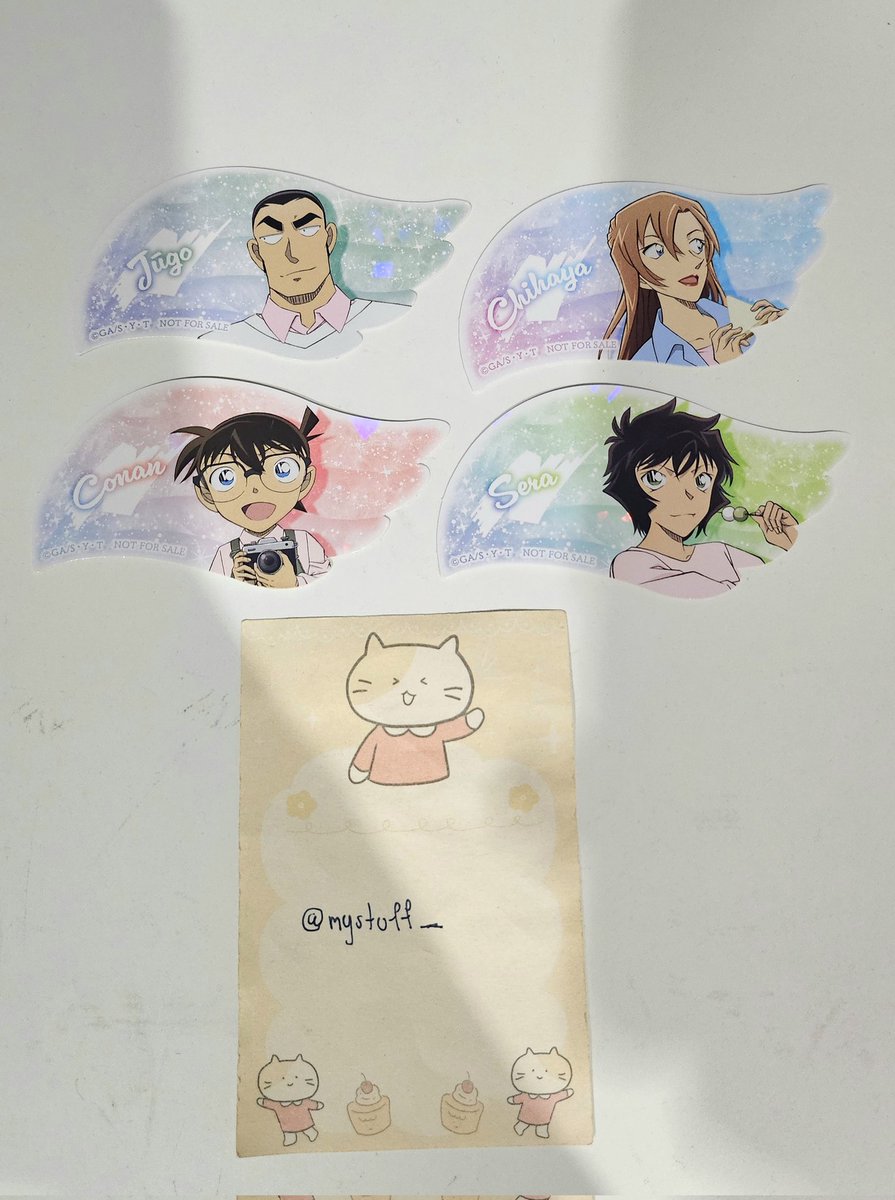 mystuff__'s tweet photo. พร้อมส่ง✨️ Sticker Special gift Conan Movie 29 จาก Animate JP
✅️เซต 4 ชิ้น = 300 บาท
📮 ส่ง J&amp;T 50 บาท (พท.ห่างไกล+50)
#ตลาดนัดโคนัน #ตลาดนัดConan #ตลาดนัดอนิเมะ #ตลาดนัดอนิเมะรวมด้อม https://t.co/N25czNfFe5