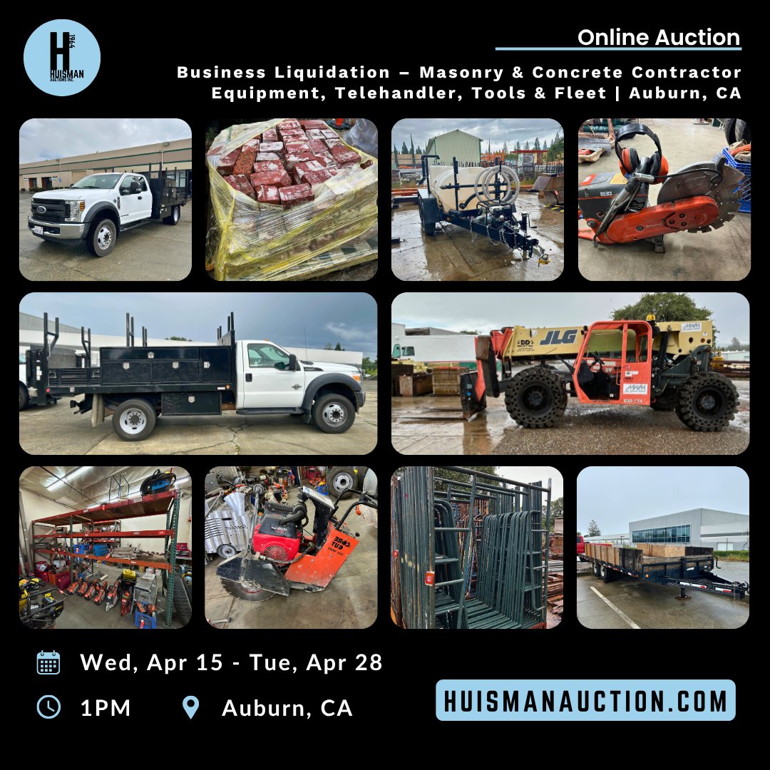 huismanauction's tweet photo. ⏳ Final hours

Auction starts closing TODAY at 1PM.

Get in, place your bids, and stay in the game.

🌐 https://t.co/CkNCepnS4U

#FinalHours #Auction #BidNow #LastChance https://t.co/4kuh6NnG9l