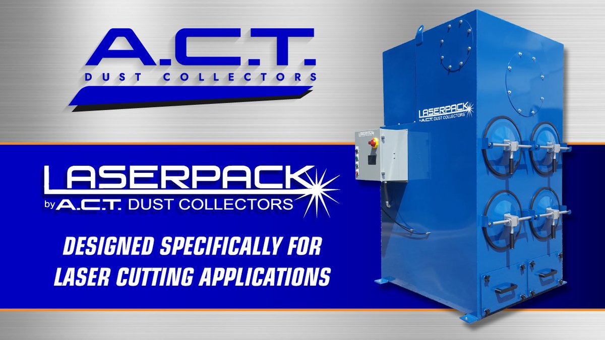ACTDustCollect's tweet image. Laser cutting produces hazardous dust, fumes, and oxides. The A.C.T. Dust Collectors LaserPack unit delivers a reliable, purpose-built dust collection solution. hubs.ly/Q048WDW60 #actdustcollectors #cartridge #dustcollector #dustcollection #torchcutting #torch