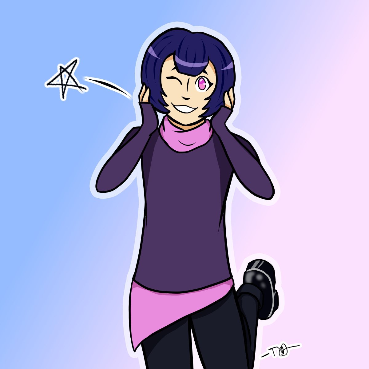 scoots_a_nerd's tweet photo. I had a dream starring a They/Them so now they are real. According to the dream, they're tall, can speak Japanese, and get annoyed if people ask them out.

They don't have a name yet, so I'm open to suggestions https://t.co/PONKakDnb8