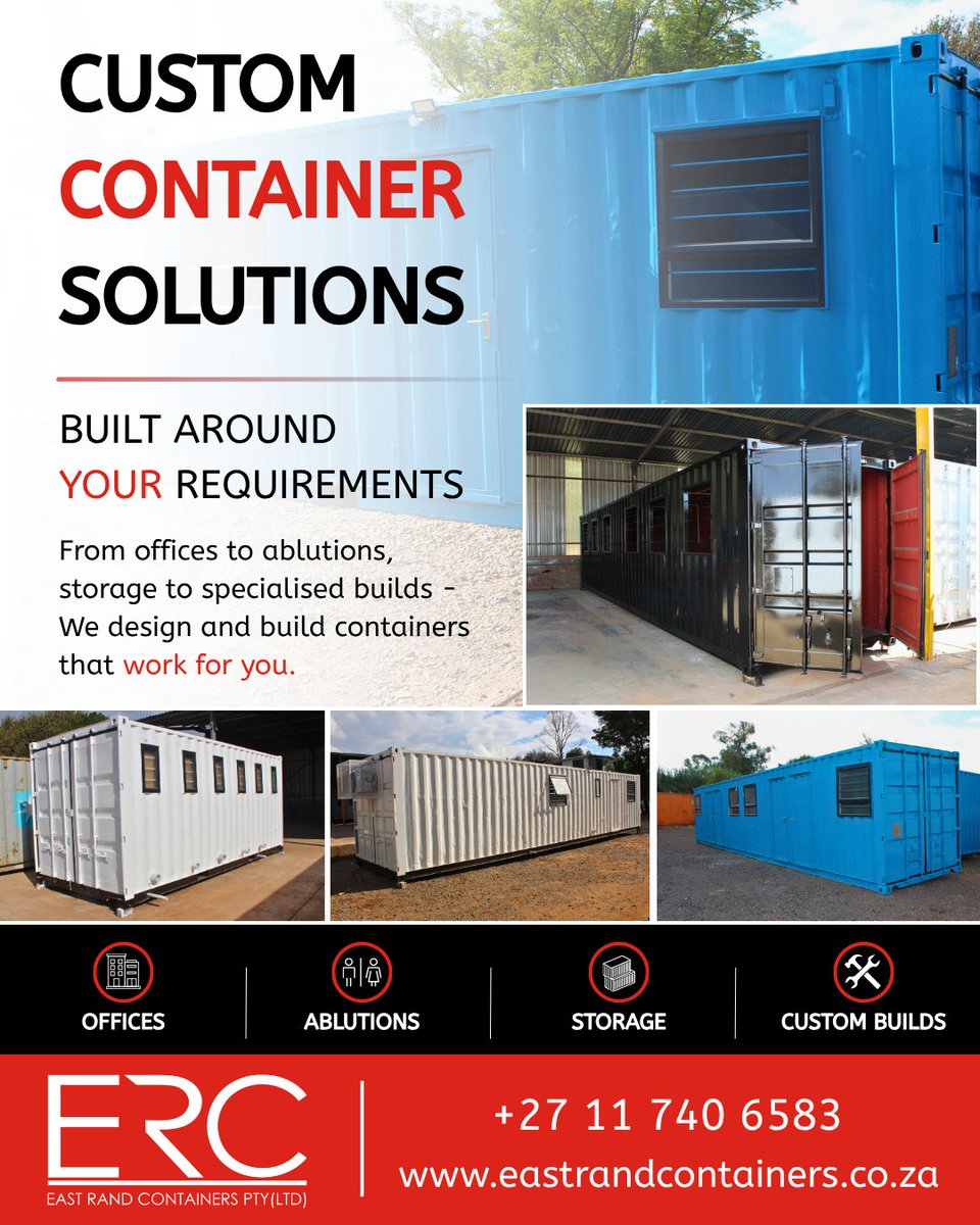 erc_jhb's tweet photo. No standard builds. Only custom solutions.
Containers designed around your requirements.
๐ +27 11 740 6583
๐ https://t.co/SWwZyBlzC7
#ERC #CustomContainers #BuiltToSpec https://t.co/ggOKtSaNsI