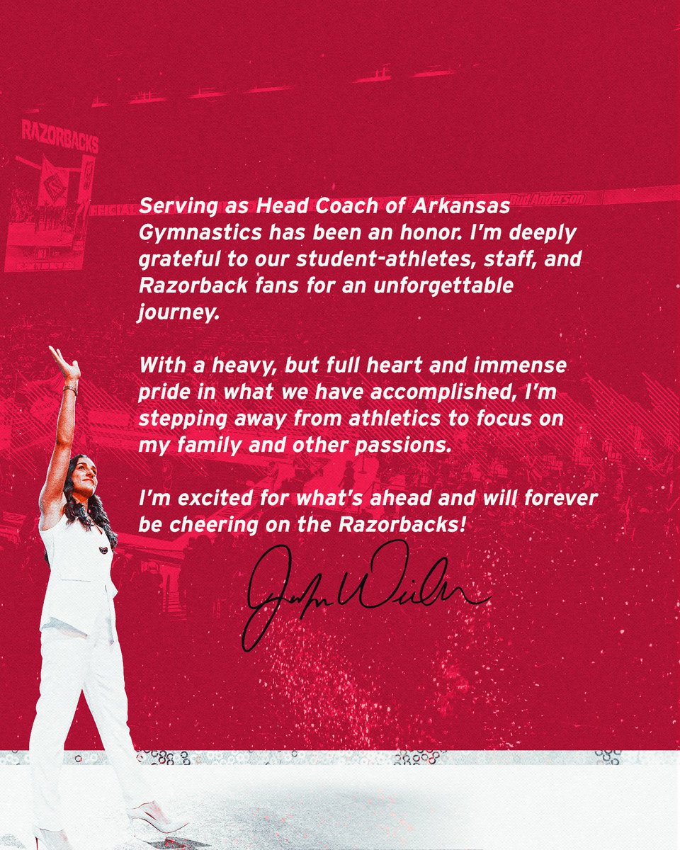 RazorbackGym's tweet image. For your immeasurable impact and an unforgettable seven seasons — thank you, Coach Wieber 🐗❤️