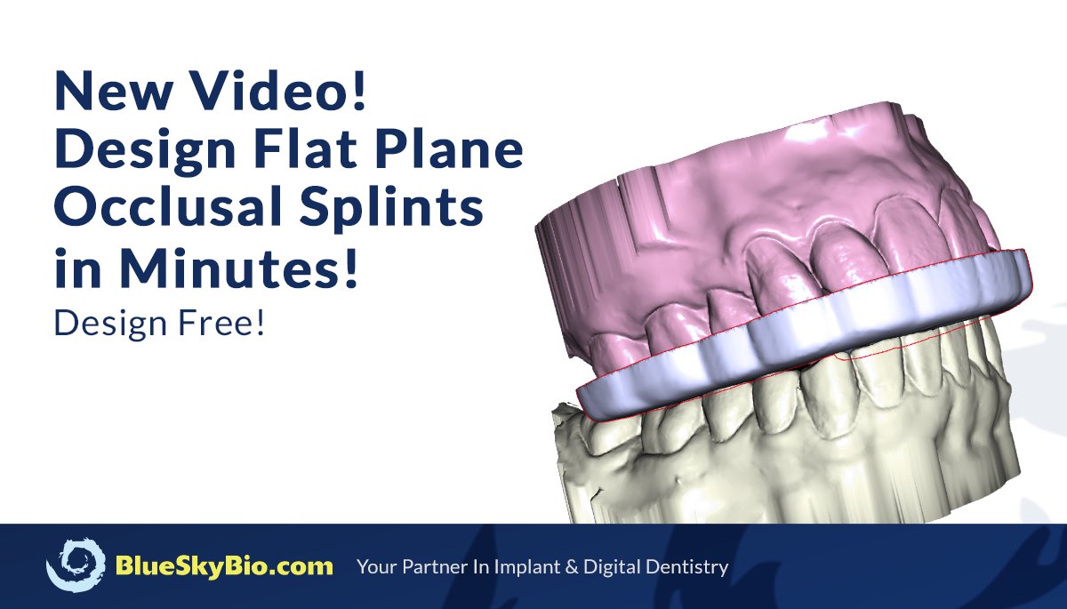 BlueSkyBioLLC's tweet image. New Video! Design Flat Plane Occlusal Splints in Minutes! Design Free!
blueskybio.digital/post/flat-plan…

#digitaldentistry #blueskyplan #occlusalsplint  #dentalworkflow #splintdesign
