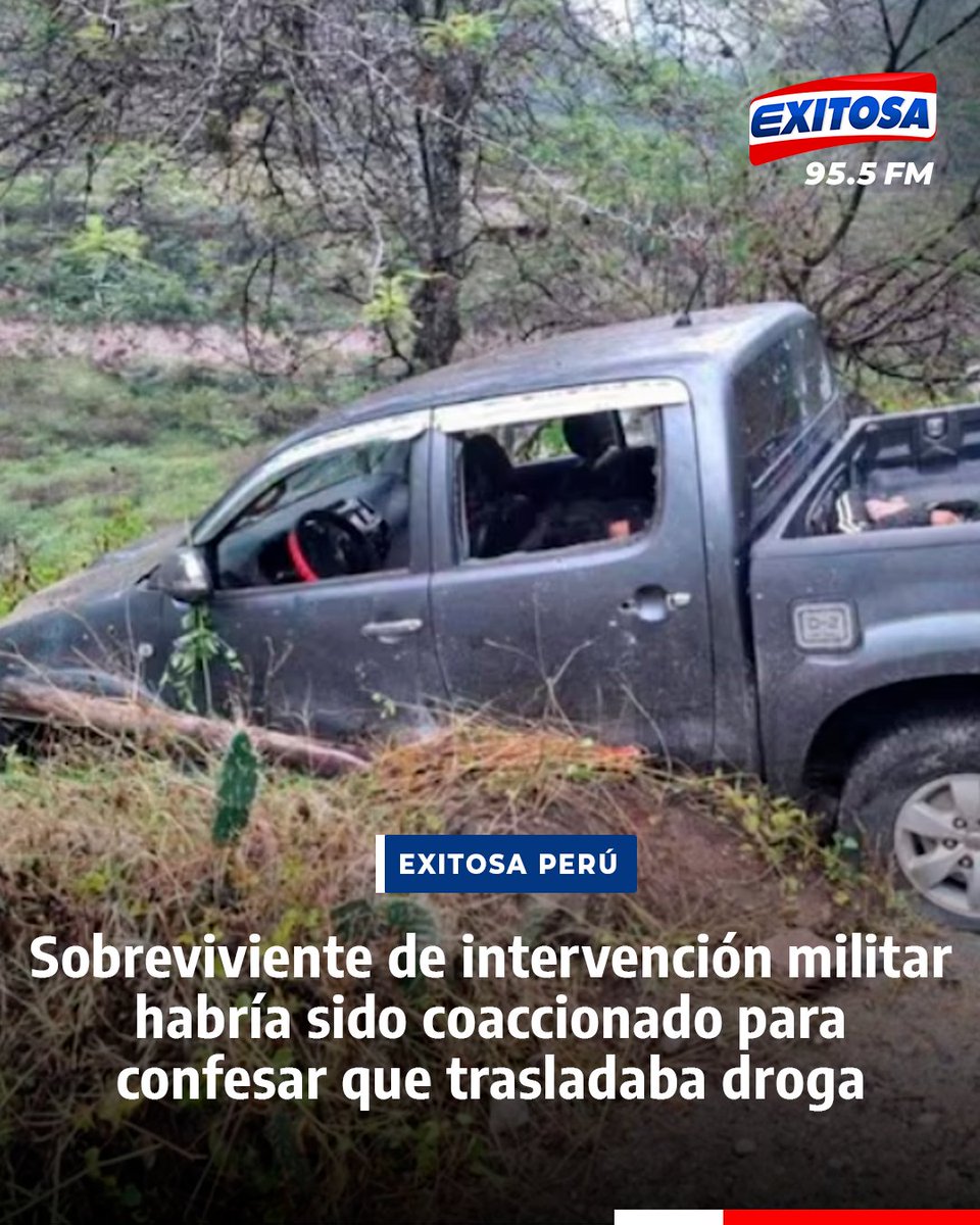 🔴🔵En declaraciones a Exitosa, el abogado Antony Crespo Barrionuevo, quien representa a las víctimas del confuso operativo militar en Huancavelica, señaló que uno de los jóvenes sobrevivientes habría sido coaccionado por el Ejército para admitir que trasladaba droga. 

🌐Más