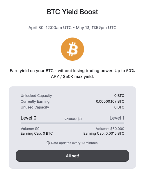 Crypt0xb0's tweet photo. BTC Yield Boost Up to 50% APY @Backpack 
April 30, 12:00am UTC ~ May 13, 11:59pm UTC https://t.co/cRWid8MymT