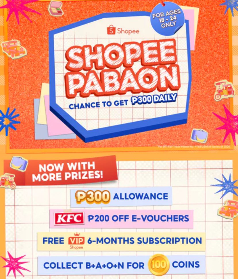 arcckive's tweet photo. CLAIM UR SHOPEE PABAON 🩷
🔗 https://t.co/BgOMNMNXB2

ㅡ ₱300 ShopeePay Balance 
ㅡ ₱200 KFC Voucher 
ㅡ ₱100 Coins
ㅡ Free 6 Months VIP Subscription https://t.co/ZLv8TthdT7