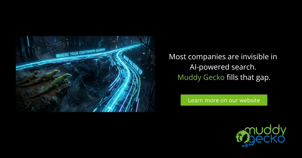 Search isn't just Google anymore. Your customers are finding answers on ChatGPT, Perplexity &amp; AI Overviews — and most brands are missing it. SEO. AEO. GEO. Most companies only cover one. We fill the gaps. 🦎 

muddygecko.com