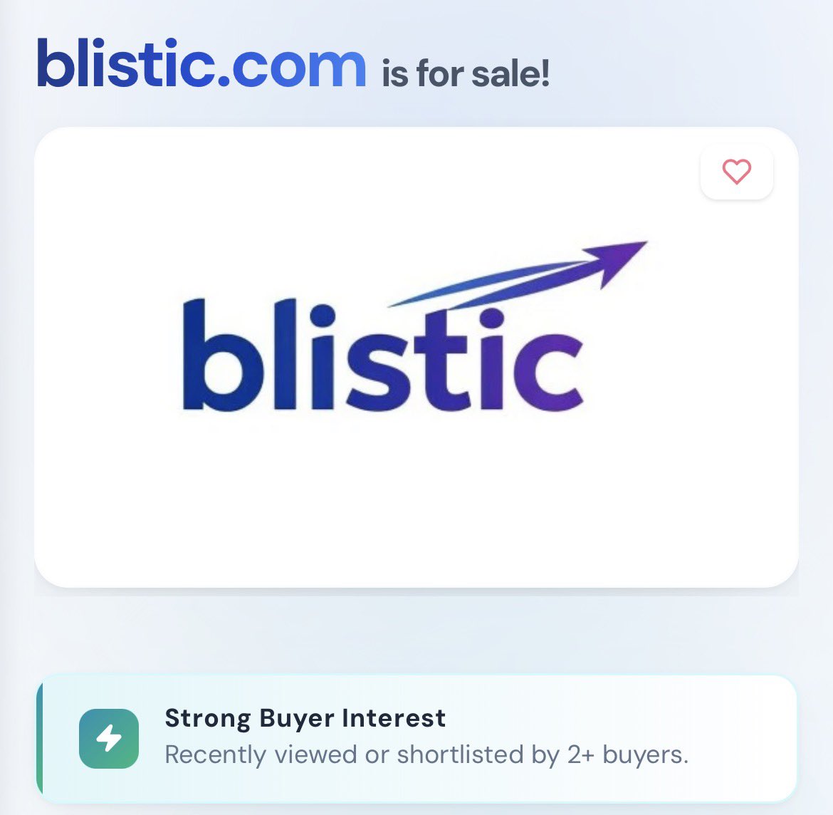 GirishDomains's tweet image. blistic.com is for sale! 🚀 

Short, brandable 7-letter .com with energy + "bliss" vibes. Perfect for tech, wellness, e-comm, or SaaS. Strong buyer interest already. 

What would YOU price it at? Realistic offers or comps welcome 👇 

#DomainForSale #BrandableDomains