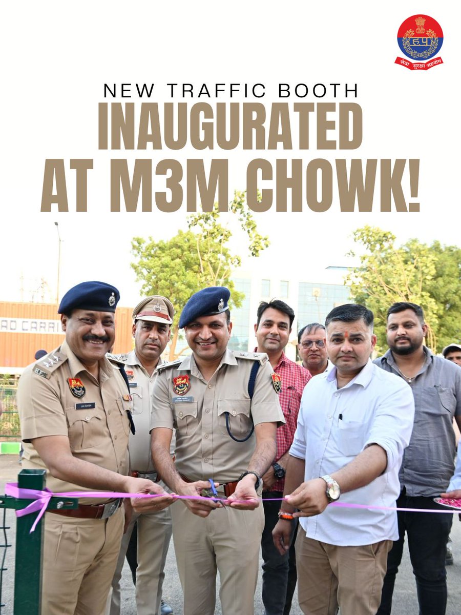 TrafficGGM's tweet photo. New Traffic Booth Inaugurated
Sh. Prateek Gahlot, IPS (DCP Traffic, Gurugram), inaugurated a new traffic booth at M3M  Chowk, IMT Manesar — built under M3M's CSR.
Includes a rest zone for officers on 12–13 hr shifts.
📞 112 | 1095
#GurugramTrafficPolice #RoadSafety
@M3MIndiaPvtLtd