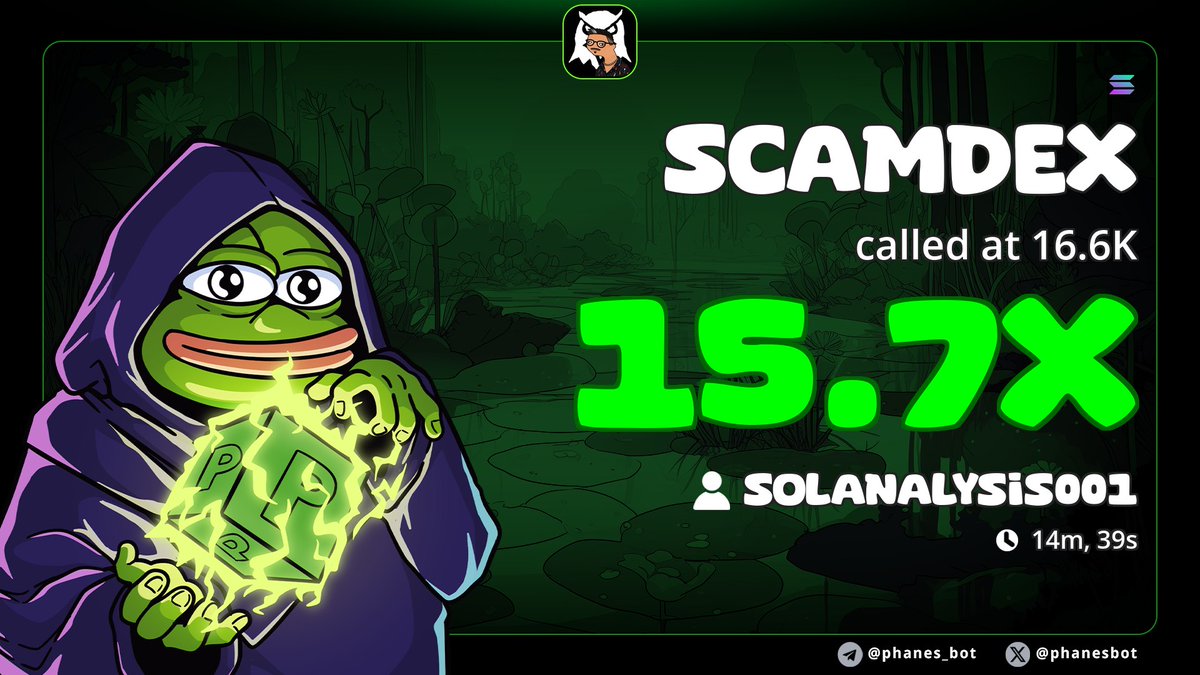 SOLANALYSIS001's tweet photo. Move in silence and hit big, always watch your entry
ππ₯ 15.7x REACHED just went all in scamscreener $SCAMDEX
π Gain
#Solana #SCAMDEX #Memecoin #Crypto https://t.co/ZbtSQfFcTY