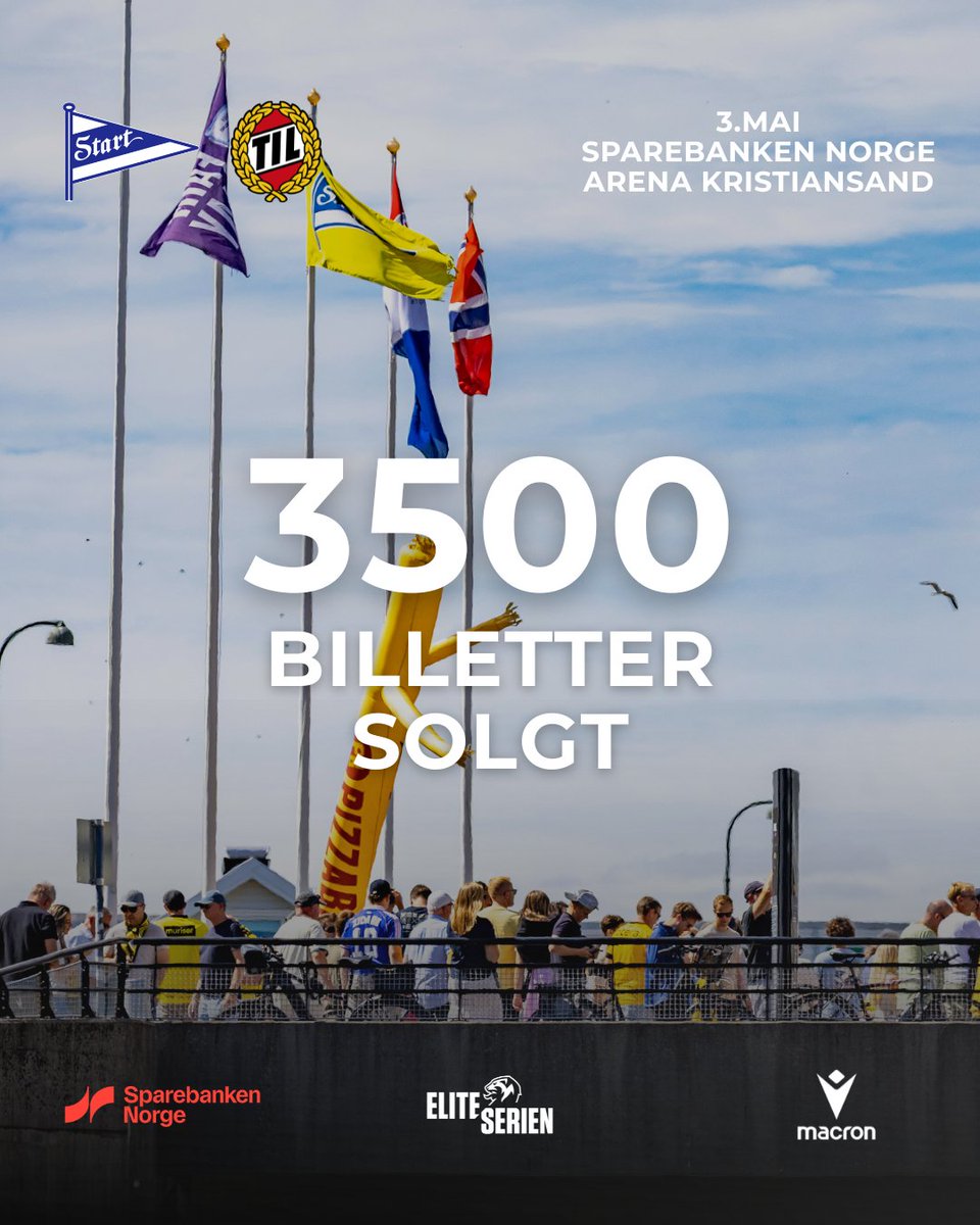 ikstart's tweet photo. 🟡⚫3500 billetter solgt til neste hjemmekamp!

Til helgen kommer serieleder Tromsø på besøk til Sparebanken Norge Arena Kristiansand og det er allerede solgt 3500 billetter!

Kom på kamp og bli med på festen!
🎟 https://t.co/7TfhHG0ixA https://t.co/I1V11f5tHy