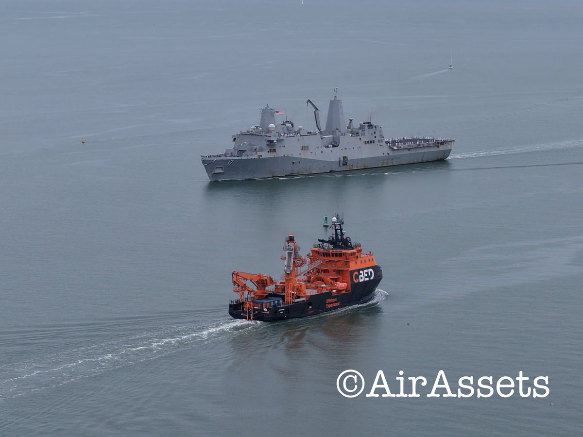 AirAssets's tweet photo. Welcome home to the USS San Antonio LPD-17 arriving back at Norfolk Naval Station at 11:30am 28 April 2026 after deployment to Southcom AOR supporting Venezuela campaign. BRAVO ZULU🫡💪

#lpd17 #usssanantonio #usnavy #southcom #venezuela #maduro #navsta #USfleetforces https://t.co/Gt0bvWrmNt