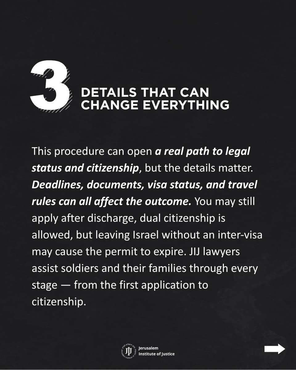JIJ_Israel's tweet photo. 🇮🇱 Your IDF service may open a legal path for your parents to receive status in Israel
Swipe through to learn what soldiers and their families should know. https://t.co/qDXiOHvhb1