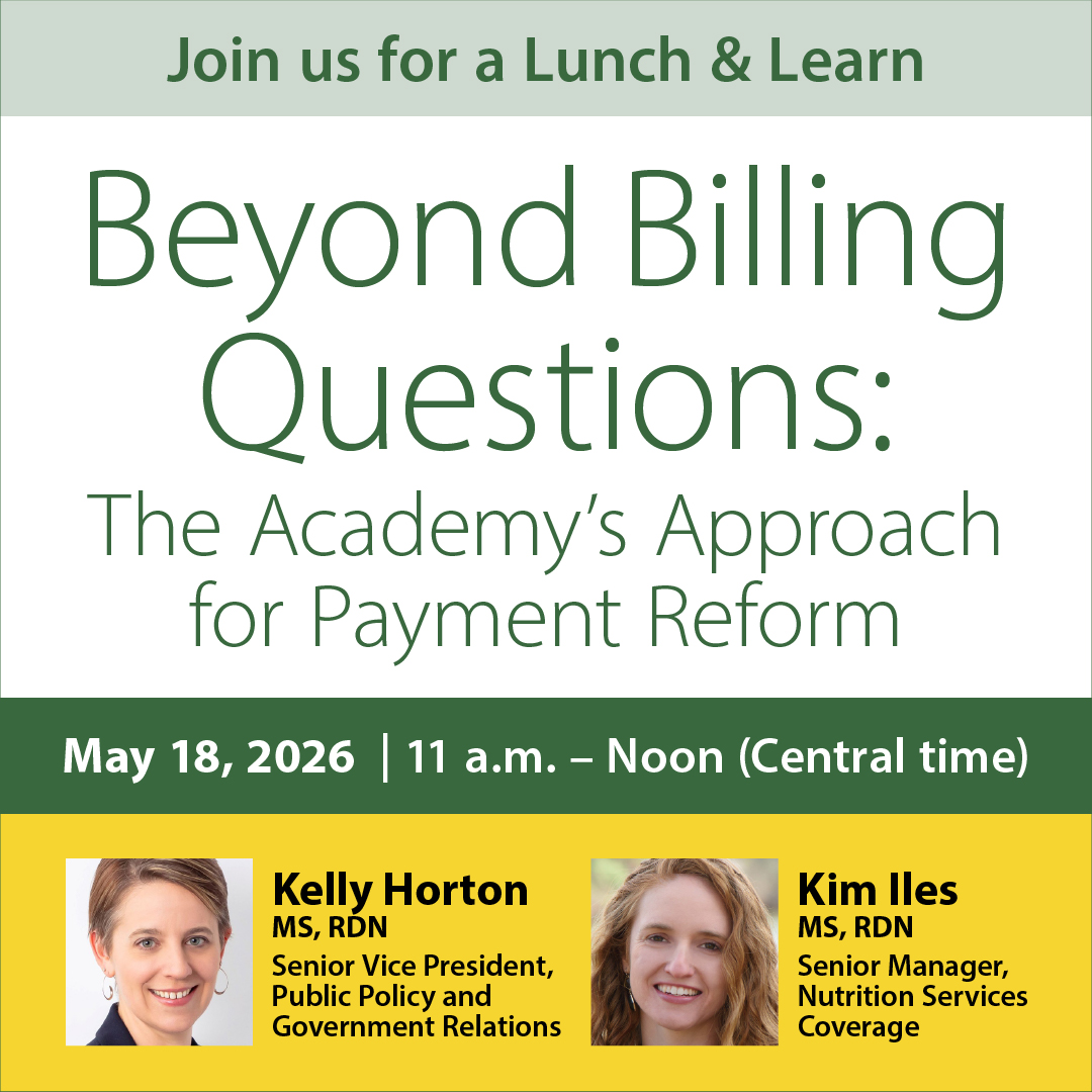 eatrightPRO's tweet image. 💰 The growing complexity of payer policy, regulatory change, and value-based models require national-level intervention.

💻 Tune into this free, live event to find out what the Academy is doing to unlock payment barriers: bit.ly/4czHyKb

#eatrightPRO #dietetics