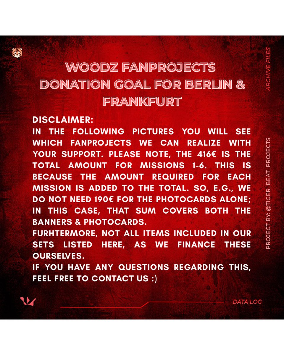 tigerbeatpro's tweet photo. quick explanation of our WOODZ fanproject donation goals ❤️

The amounts are cumulative, meaning each mission unlocks additional projects step by step✨

Thank you for supporting our projects💙

Donation link: https://t.co/XfCfLB3F6y

#WOODZ #우즈
#Archive1 #Archive1_in_Europe https://t.co/xziLG3aNCi