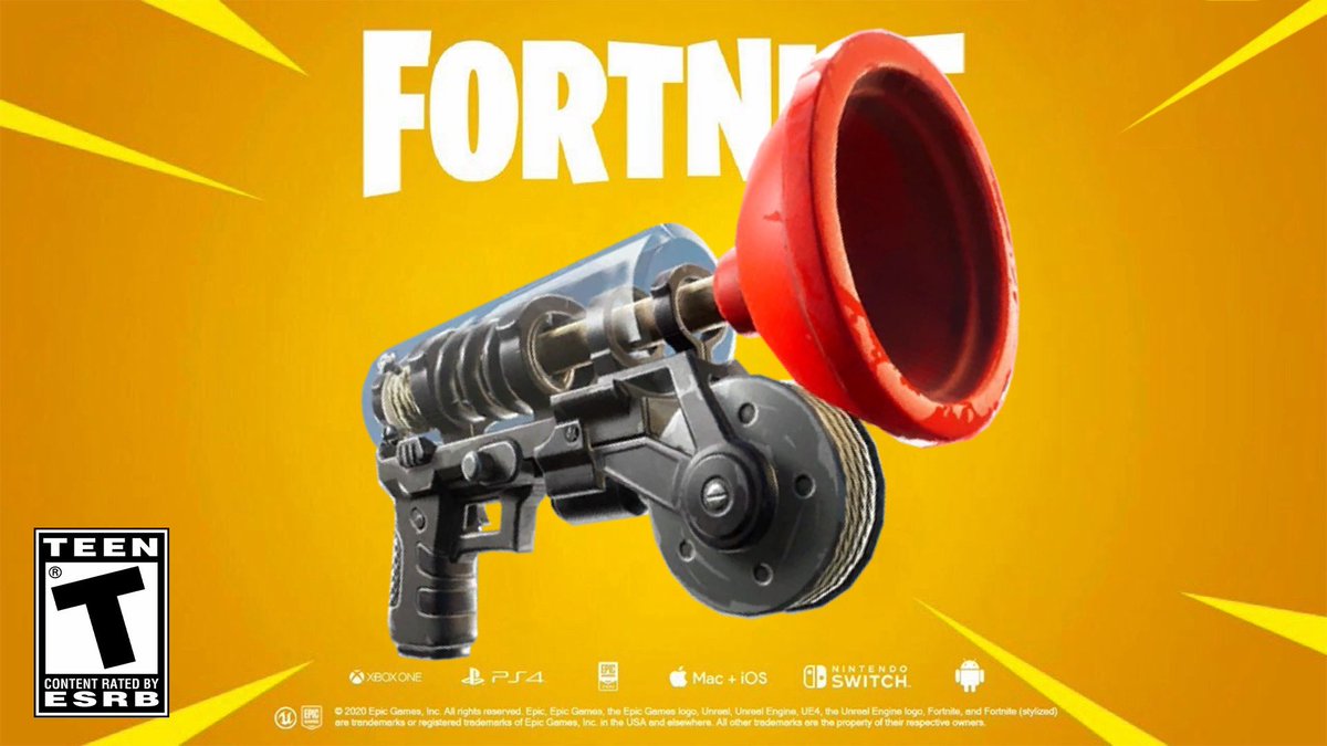 FortniteFNLK's tweet photo. FORTNITE NEW RELOAD UPDATE!

⚠️We've temporarily replaced the Grappler with the Grapple Blade in Reload due to a bug that causes hitches after sliding. 
We'll let you know once the fix is ready and the Grappler is back.

USE CODE ‘FNLK’ #ad https://t.co/YHNQpC2Ukj
