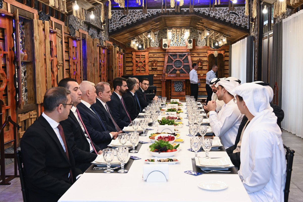 Bayramov_Jeyhun's tweet photo. Had a very productive meeting with Saeed Bin Mubarak Al Hajeri, Minister of State of the United Arab Emirates (UAE), in Gabala. 

We focused on exploring new avenues for strategic partnership between Azerbaijan🇦🇿 and UAE🇦🇪, including in advancing cooperation across economic, humanitarian, investment, connectivity, high technologies, and energy sectors among others. We also discussed regional security affairs of mutual interest. 

We reaffirmed commitment to deepening mutually beneficial ties and enhancing collaboration on regional and international issues.