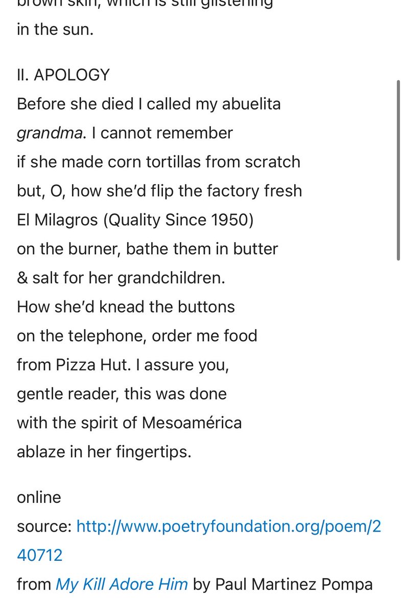 chipilonita's tweet photo. “the abuelita poem” by paul martínez pompa https://t.co/bdQLA8w9tL
