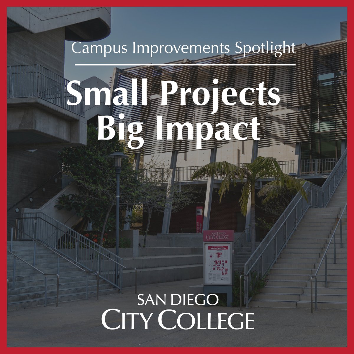 MeasureHH's tweet photo. Campus Improvements Spotlight: Small Projects, Big Impact. From emergency call boxes to reinforced access points, these completed projects at @sdcitycollege help create a more secure and accessible campus for students, faculty, and staff.
#CityCollege #SDCCD #MeasureHH @SDCCD https://t.co/rjtMNLo8Ue