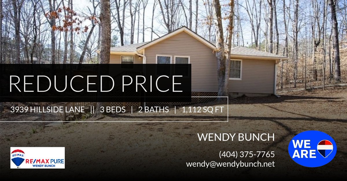 WendyBunch's tweet image. 📍 Reduced Price 📍 This recently reduced home at 3939 Hillside Lane in Douglasville won't last long, so, don't wait to set up a showing! Reach out here or at (404) 375-7765 for more information!

#wendybunch #wendybunchteam #remax... homeforsale.at/3939_HILLSIDE_…