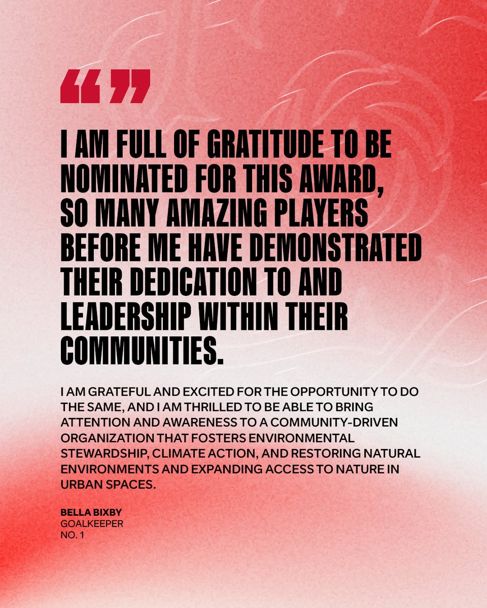 ThornsFC's tweet photo. her service and character go far beyond the pitch ❤️

Congratulations to our 2026 Lauren Holiday Impact Award Nominee, Bella Bixby. Bella has chosen to support @FriendsofTrees, a local community-driven nonprofit focused on expanding and caring for the urban forest across the Pacific Northwest! 

Learn more here: https://t.co/d3Glr6iuY2