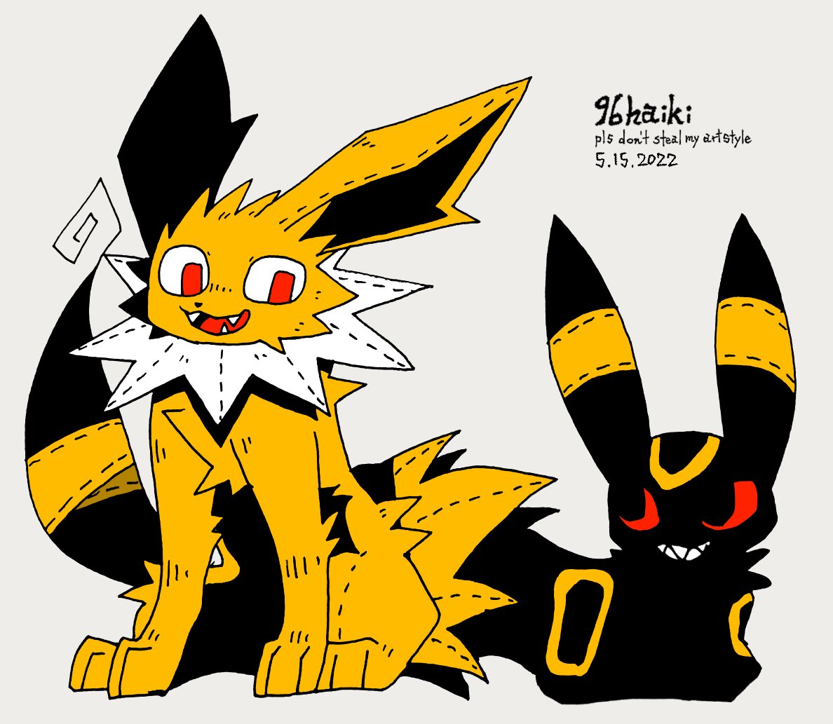 RT @kuroHaiki: #pokemon ブラッキーとサンダース/umbreon and jolteon ③