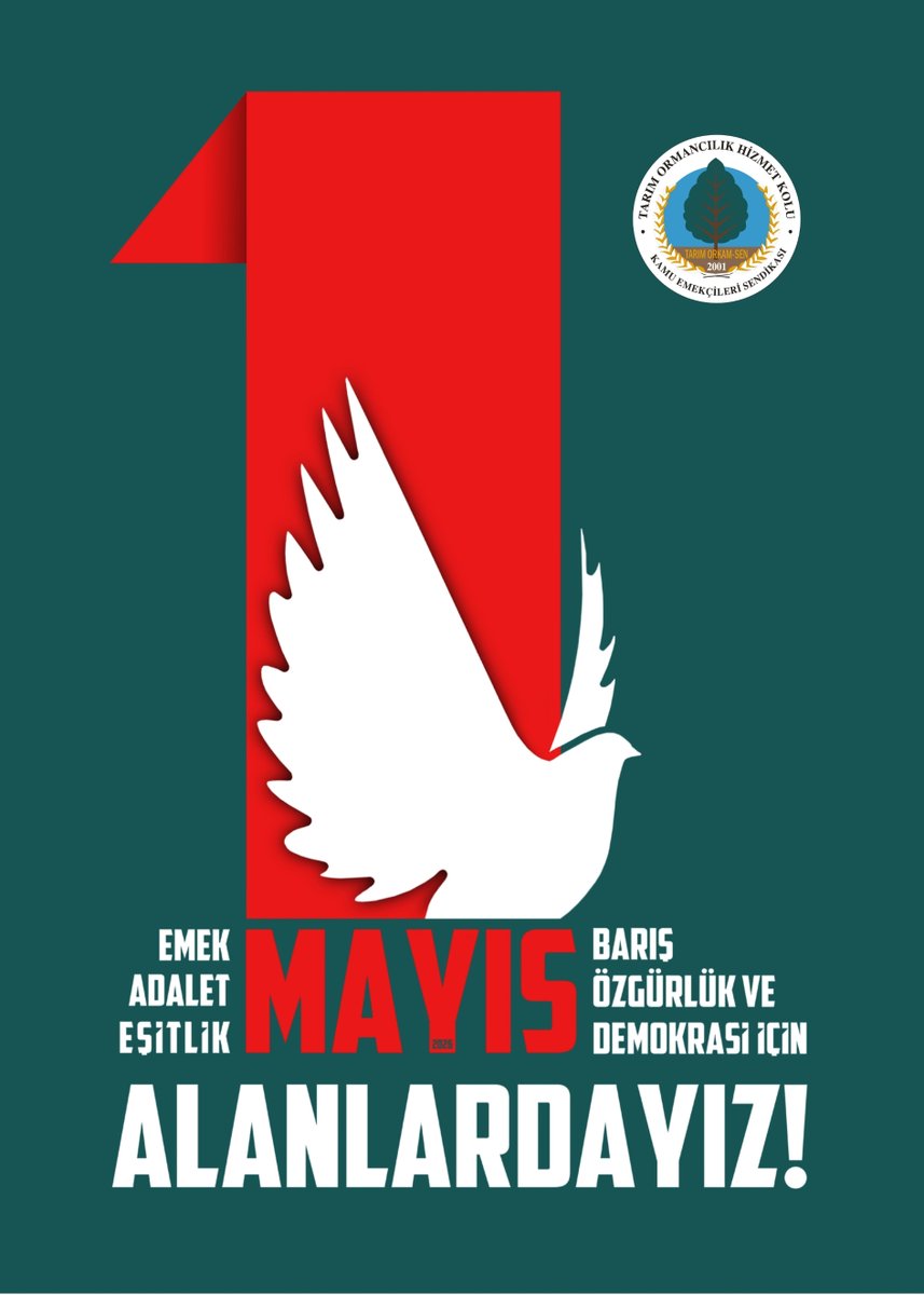 📢Haydi 1 Mayıs'a! 
🔴Emek, adalet, barış, özgürlük ve demokrasi için 1 Mayıs'ta Alanlardayız!