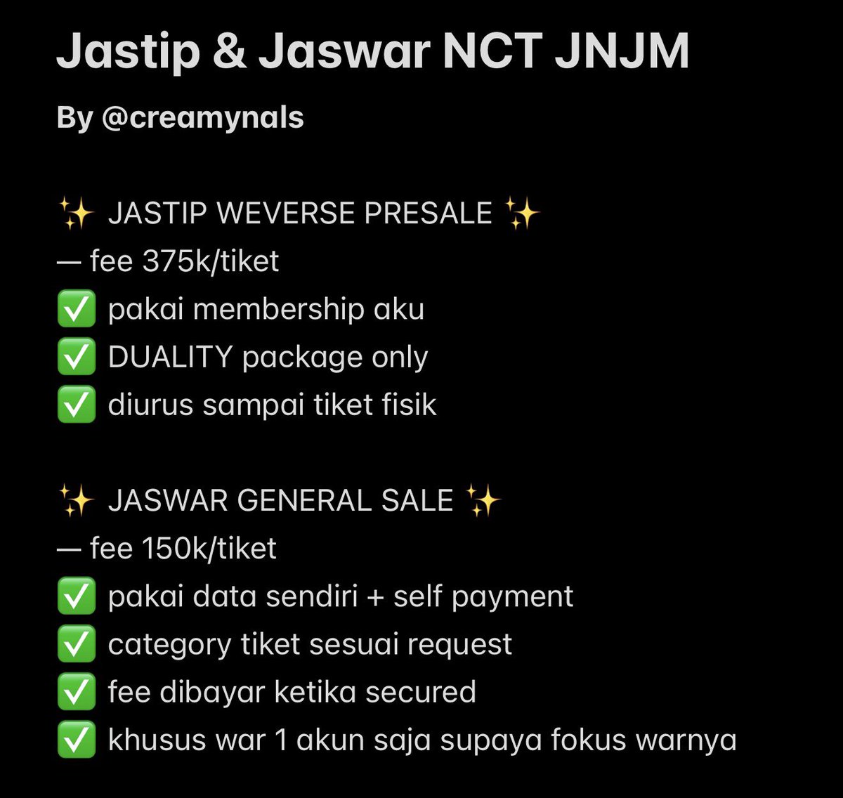 rin | JASTIP WAR TIKET JAEHYUN 5SOS 🎟️ tweet media