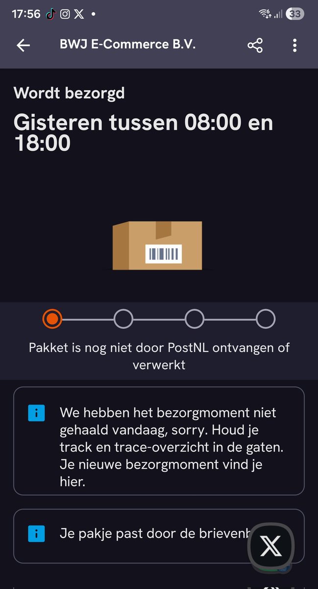 pascal6789's tweet photo. @PostNL @Smartwatch_band Wanneer kan ik dit pakket verwachten? Gaan jullie tijdreizen? https://t.co/RcdX1NKnCp