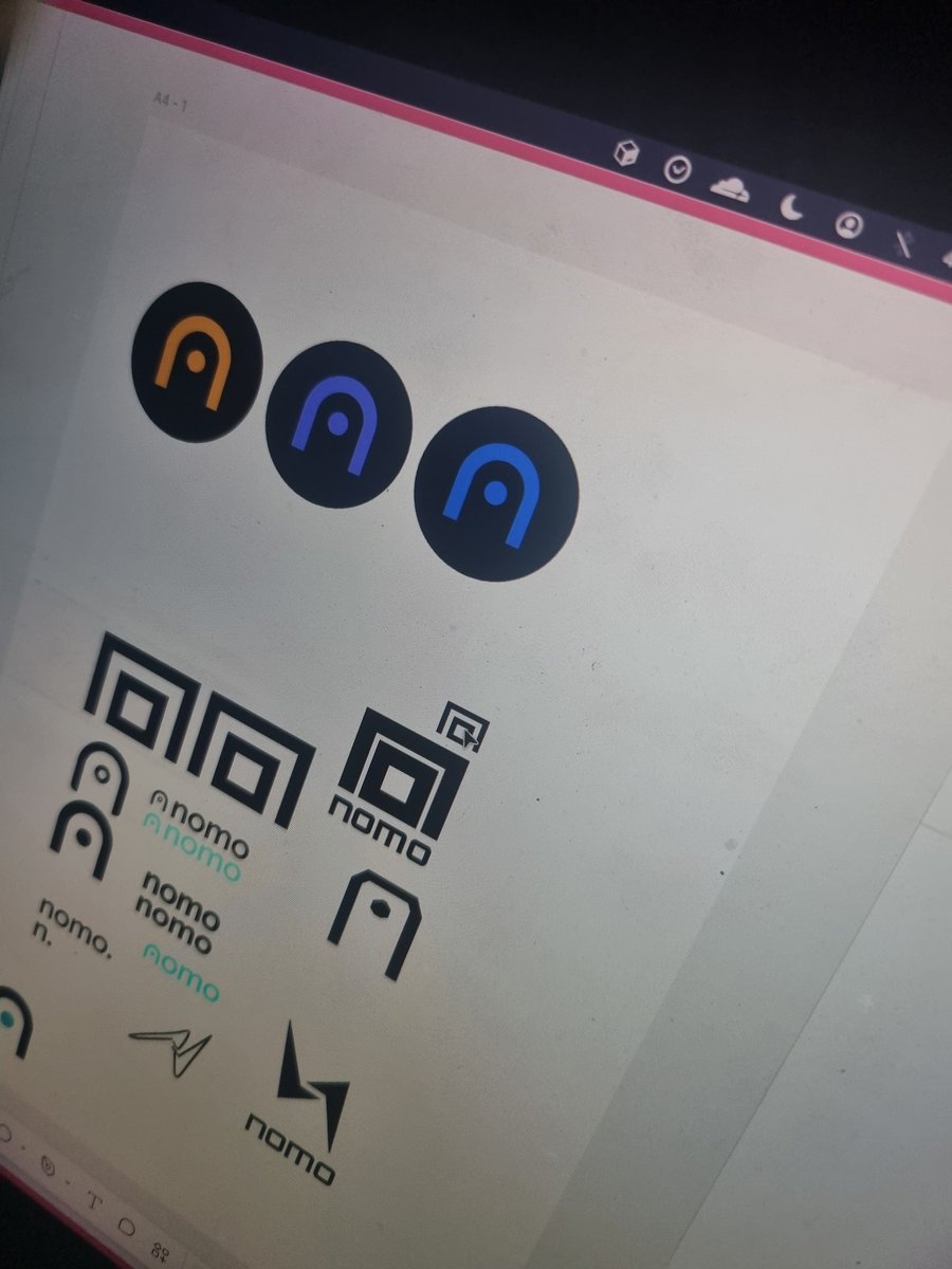 devwraithe's tweet photo. Exploring logo ideas for Nomo while waiting for Claude to finish resting. Nomo is a Solana-based stablecoin payroll engine for global remote teams. Really need to setup an X page for it 🤔 https://t.co/yPPNb85qar