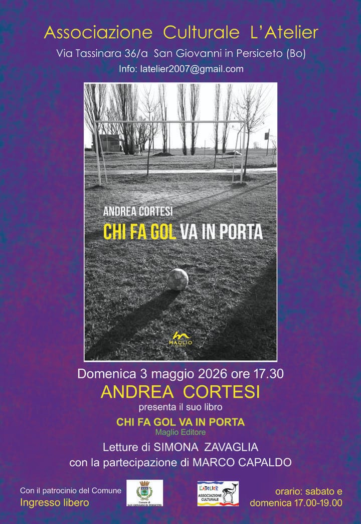 MaglioEditore's tweet photo. Appuntamento con #AndreaCortesi e il suo #Chifagolvainporta domenica 3 maggio 2026 a San Giovanni in Persiceto (Bo) https://t.co/qWrPv2iStl
