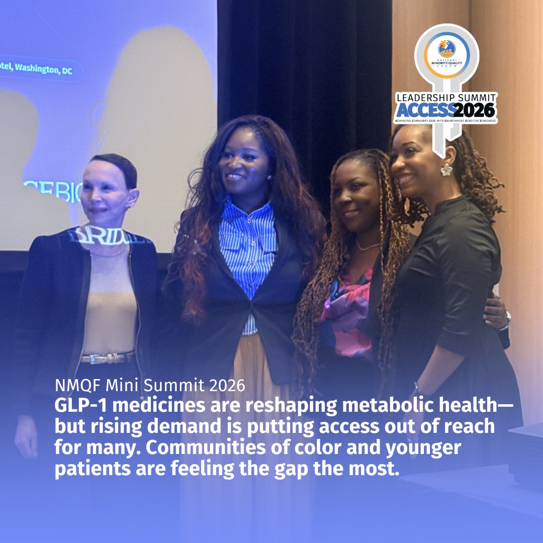NMQF's tweet photo. Zsanai Epps, Nancy Glick, and Dr. LaTasha Seliby spoke out about important conversations on equity, access, and the future of care regarding GLP-1’s.
Access and education shouldn’t be a privilege. It’s a priority.
#nmqfaccess2026 #nmqf #nmqf40under40 #nmqfsummit #nmqfannualsummit https://t.co/dGo93iWQba