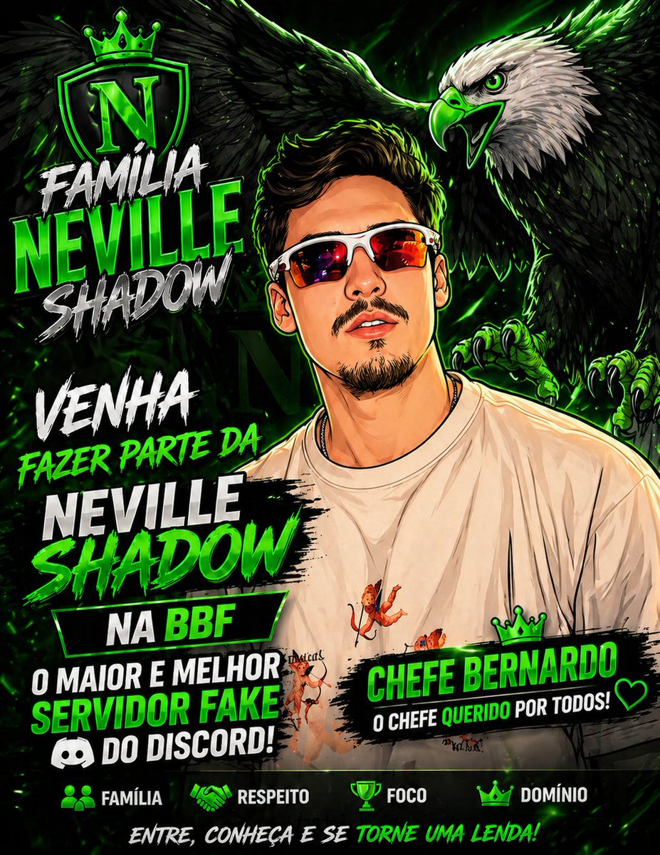 shadow_nvll's tweet photo. 🦅💚VENHA PARA A NEVILLE SHADOW 🦅💚

Seja um verdinho de respeito na BBF!

Aqui é estratégia, união, amizade e respeito.

🚀 Peça o link e venha para a  Shadow!

#NevilleShadow #BBF #VemPraShadow 
@bigbangfake https://t.co/tJ67xjS0fE