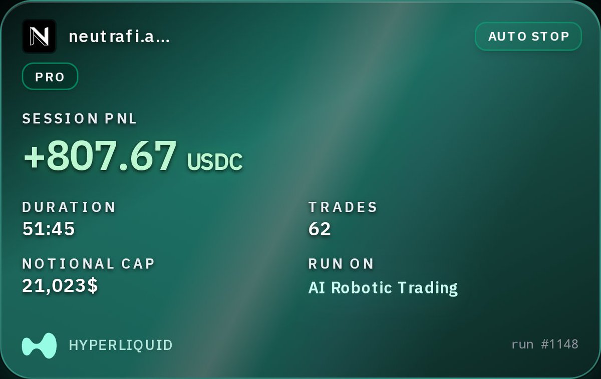 shillalways211's tweet photo. @0xColle NeutraFi bridges the gap between traders and AI trading seamless Hyperliquid integration allows for efficient strategy deployment https://t.co/5EVbQ8iELr