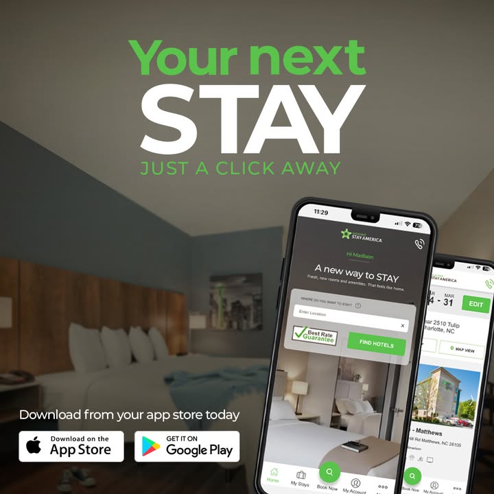ExtendedStay's tweet image. Your next STAY is just a click away on our mobile app. Download from the app store and start saving! 📲 

#travel #travelapp #hotel #extendedstayhotel